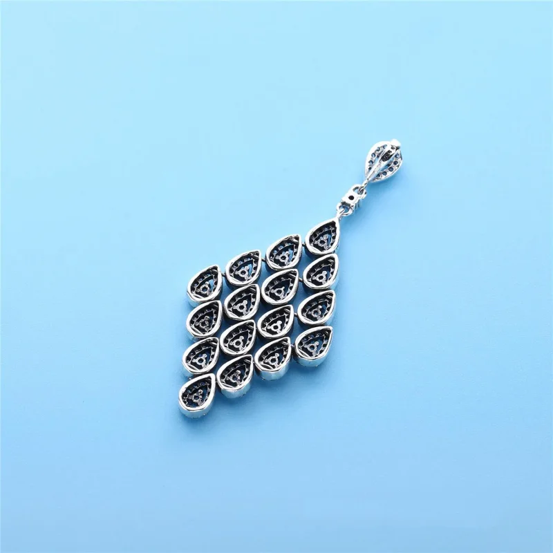 (bilde for) Pandora Teardrop silver pendant with clear cubic zirconia and necklace - 396262C - Vis 3