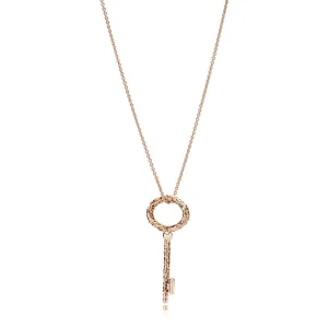 (bilde for) Regal pattern key PANDORA Rose pendant and necklace - 387676-90