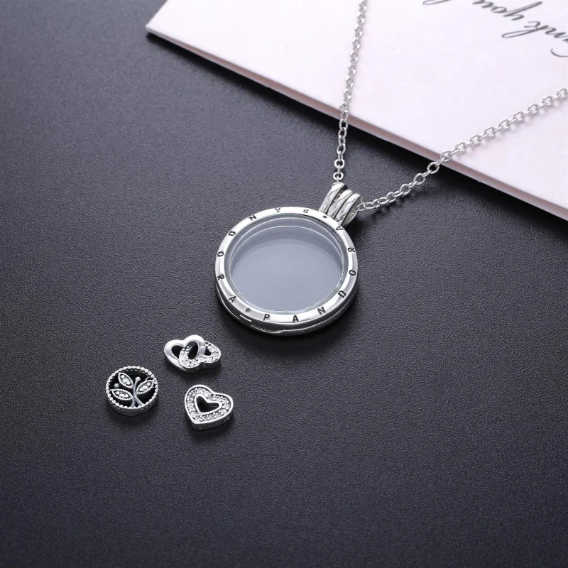 (bilde for) Stor PANDORA flytende medaljon og Love & Family Petites-kjede - R800064 - Vis 2
