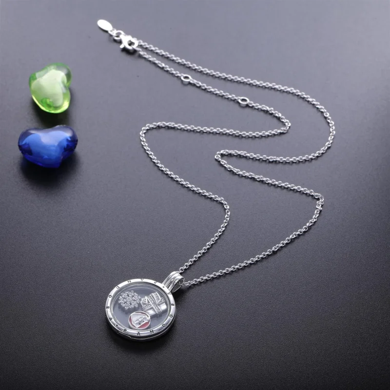 (bilde for) Stor PANDORA flytende medaljon og Love & Family Petites-kjede - R800064 - Vis 3