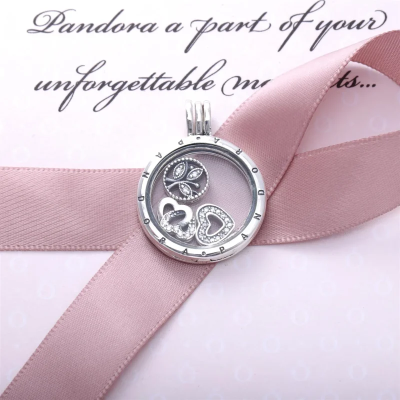 (bilde for) Stor PANDORA flytende medaljon og Love & Family Petites-kjede - R800064 - Vis 4
