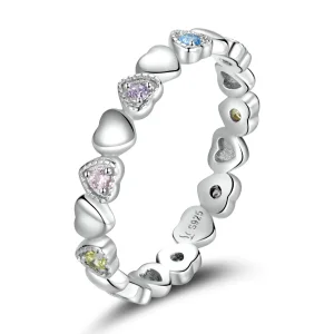 (bilde for) Pandora Style Band of Hearts Ring - SCR140