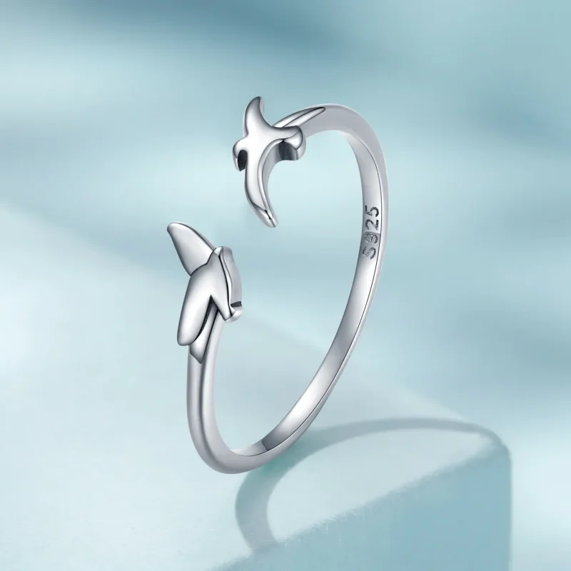 (bilde for) Pandora Style Bird Open Ring - SCR869 - Vis 2