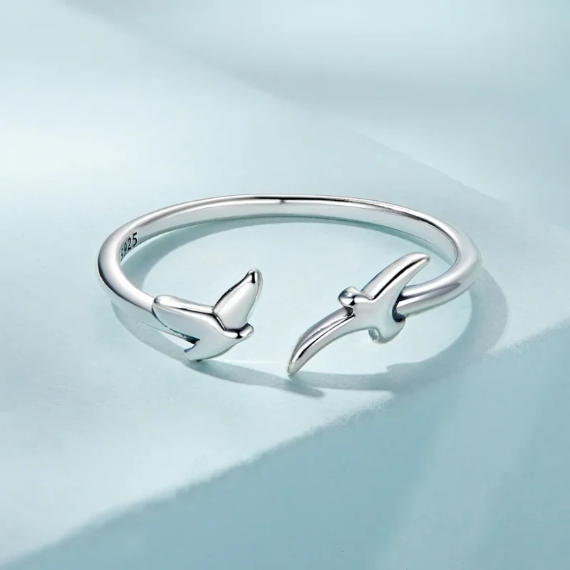 (bilde for) Pandora Style Bird Open Ring - SCR869 - Vis 3