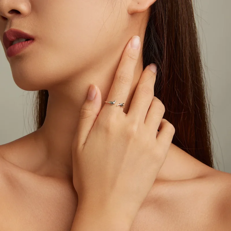 (bilde for) Pandora Style Bird Open Ring - SCR869 - Vis 4