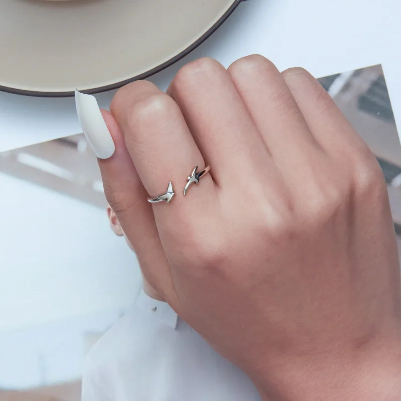 (bilde for) Pandora Style Bird Open Ring - SCR869 - Vis 5