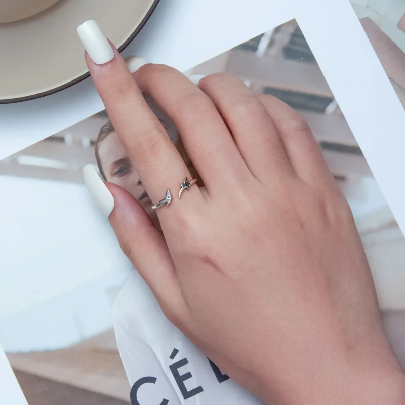 (bilde for) Pandora Style Bird Open Ring - SCR869 - Vis 6