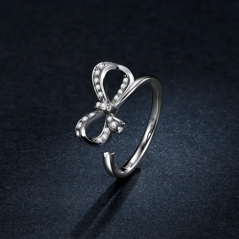 (bilde for) Pandora Style Bue Ribbon Åpen Ring - BSR158 - Vis 5