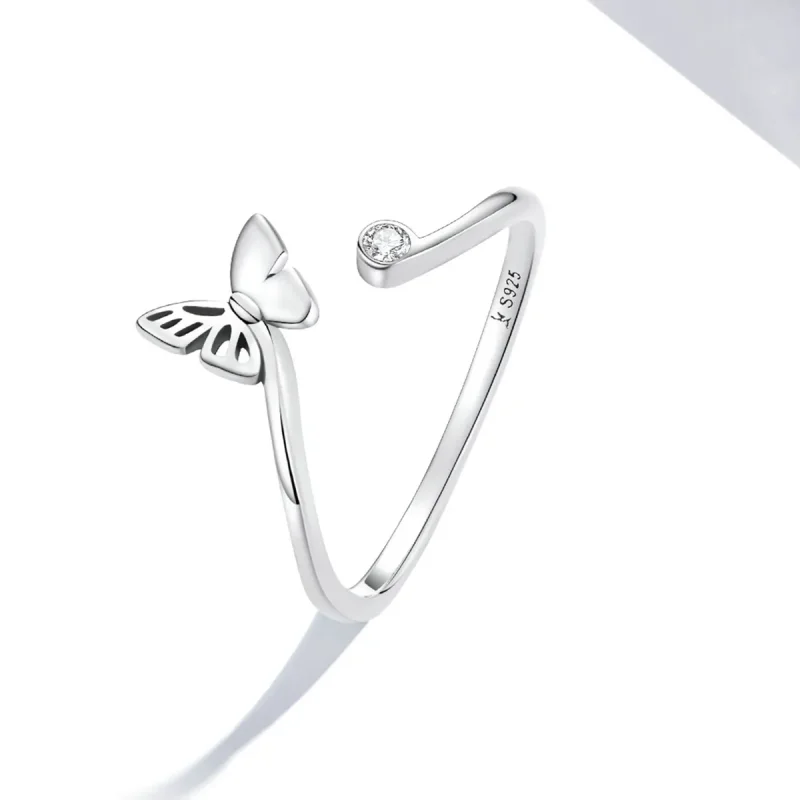 (bilde for) Pandora Style Butterfly Open Ring - SCR772 - Vis 2