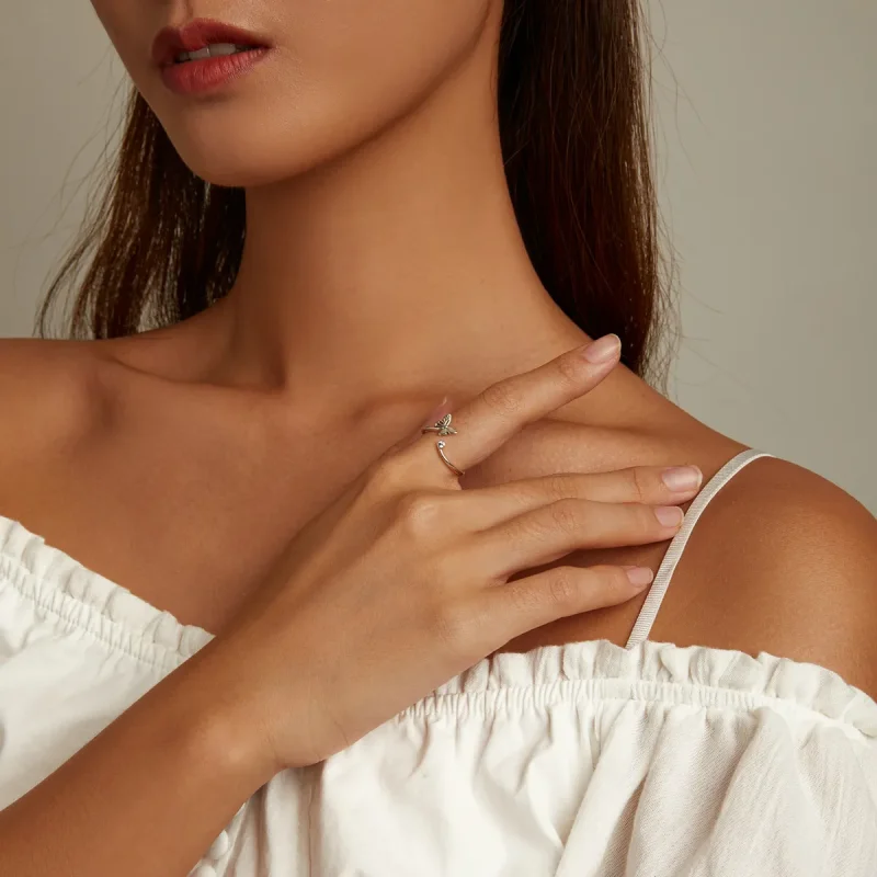 (bilde for) Pandora Style Butterfly Open Ring - SCR772 - Vis 6