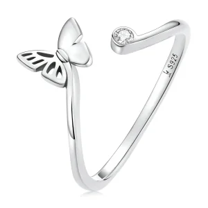 (bilde for) Pandora Style Butterfly Open Ring - SCR772