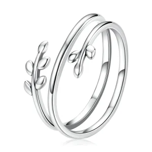 (bilde for) Pandora Style Circles of Leaves åpen ring - SCR755
