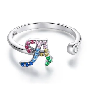 (bilde for) Pandora Style Colorful Letter-A åpen ring - SCR723-A