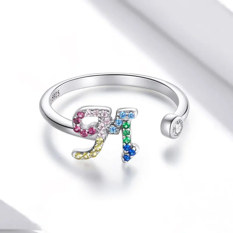 (bilde for) Pandora Style Colorful Letter-M åpen ring - SCR723-M - Vis 3