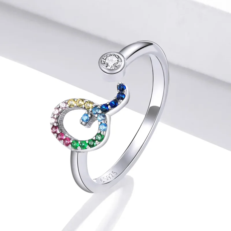 (bilde for) Pandora Style Colorful Letter-Q åpen ring - SCR723-Q - Vis 2