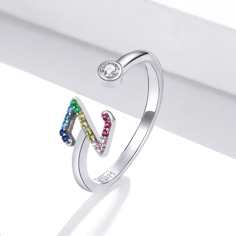 (bilde for) Pandora Style Colorful Letter-Z åpen ring - SCR723-Z - Vis 2