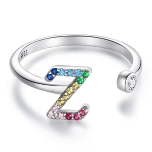 (bilde for) Pandora Style Colorful Letter-Z åpen ring - SCR723-Z