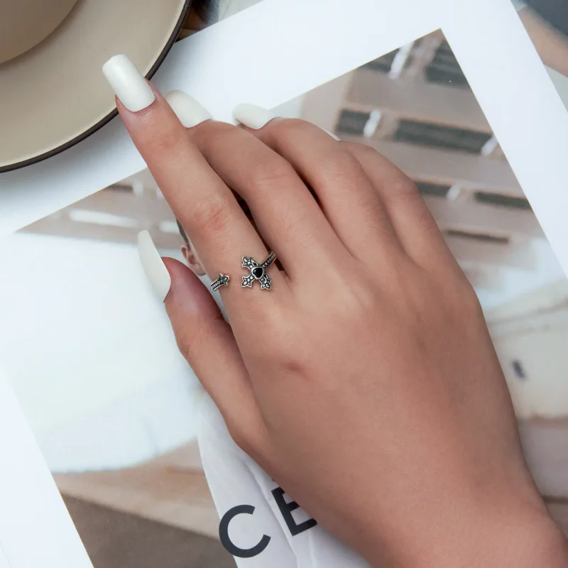 (bilde for) Pandora Style Cross Open Ring - BSR298 - Vis 5