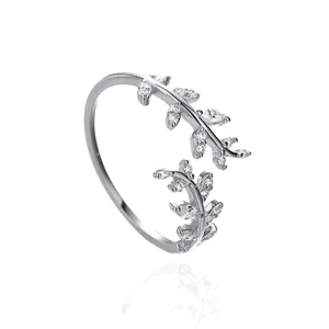 (bilde for) Pandora Style Delicate Leaves Åpen Ring - BSR241-A