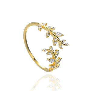 (bilde for) Pandora Style Delicate Leaves Åpen Ring - BSR241-B