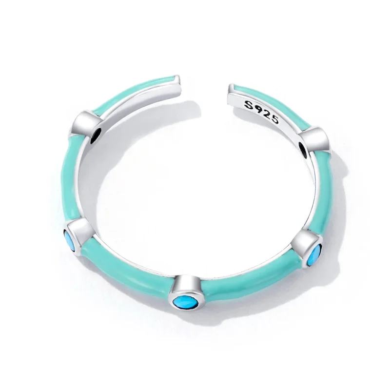(bilde for) Pandora Style Delikat turkis åpen ring - SCR813 - Vis 4