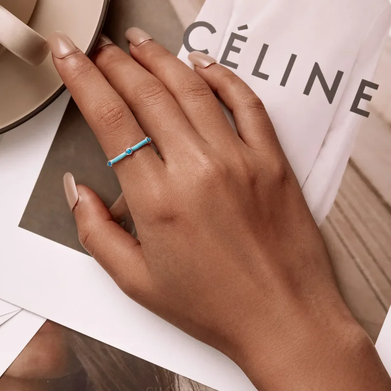 (bilde for) Pandora Style Delikat turkis åpen ring - SCR813 - Vis 7