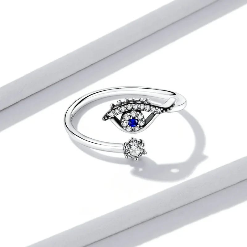(bilde for) Pandora Style Devil Eye Open Ring - BSR215 - Vis 2