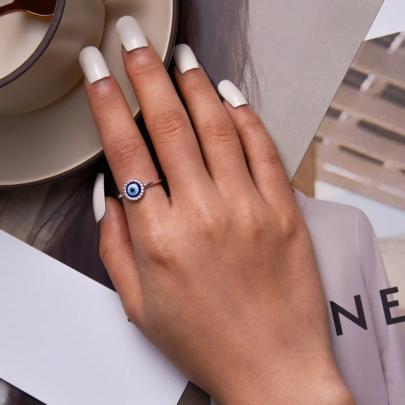 (bilde for) Pandora Style Devil Eye Open Ring - BSR254 - Vis 7
