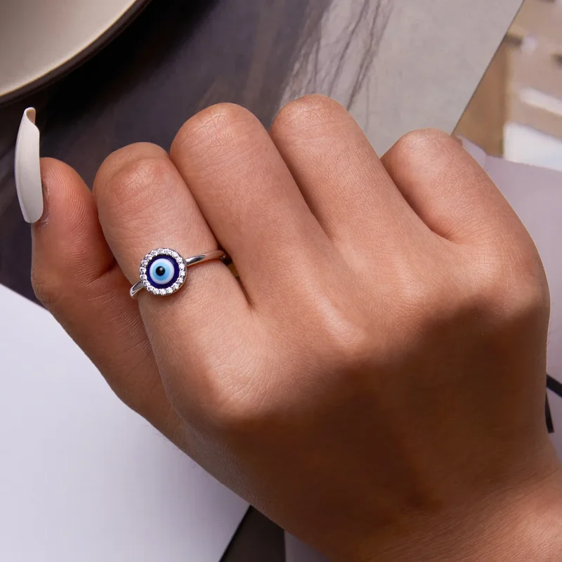 (bilde for) Pandora Style Devil Eye Open Ring - BSR254 - Vis 8
