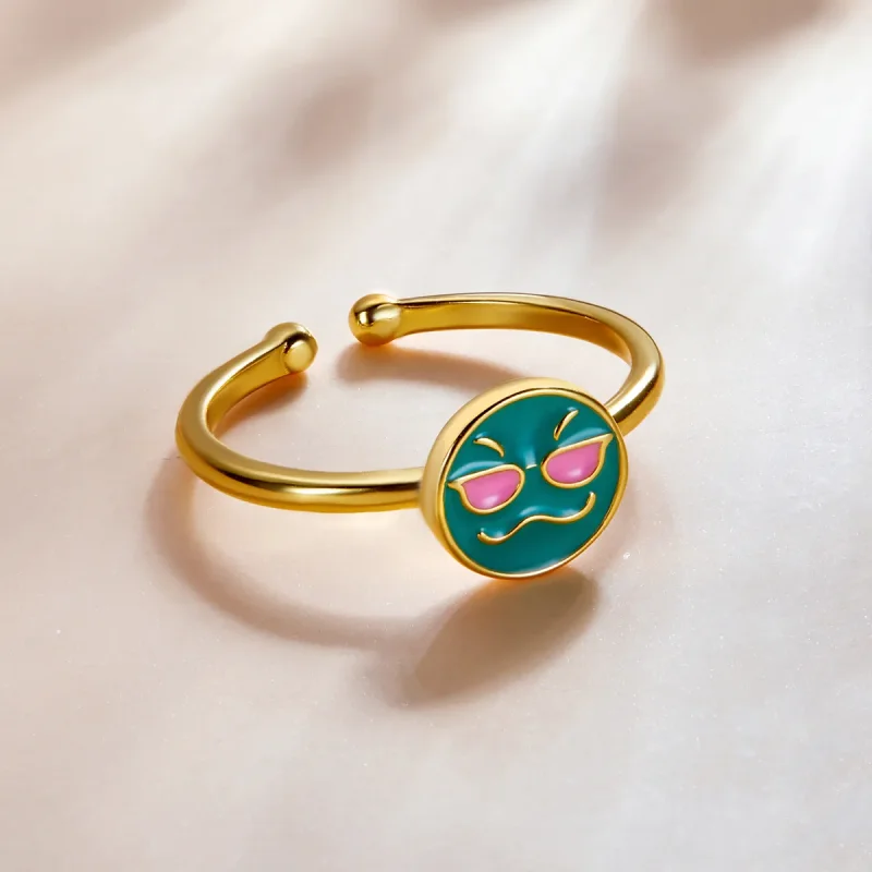 (bilde for) Pandora Style Emoji - Cool Open Ring - SCR737-A - Vis 3