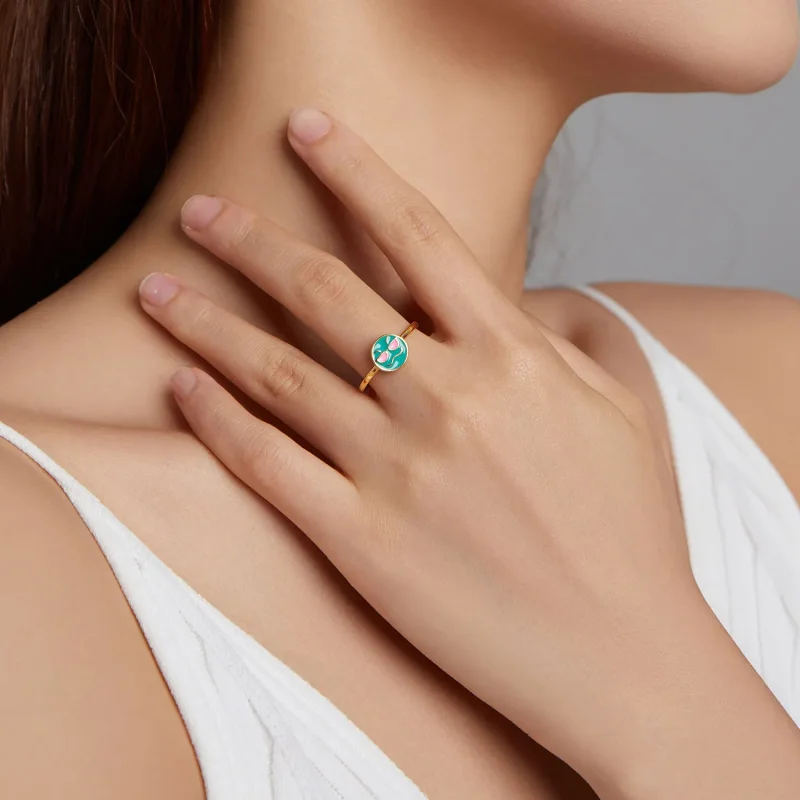 (bilde for) Pandora Style Emoji - Cool Open Ring - SCR737-A - Vis 6