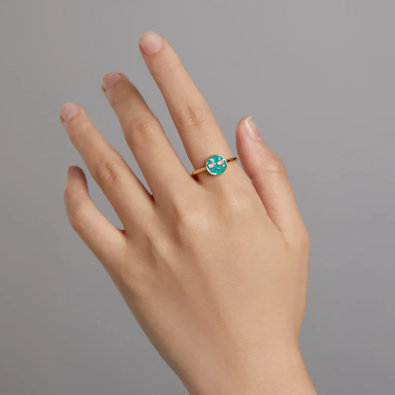 (bilde for) Pandora Style Emoji - Cool Open Ring - SCR737-A - Vis 7