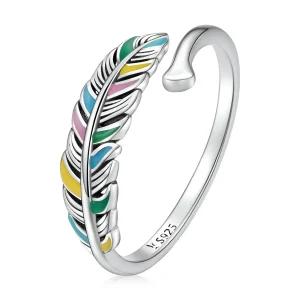(bilde for) Pandora Style Feather Open Ring - SCR799