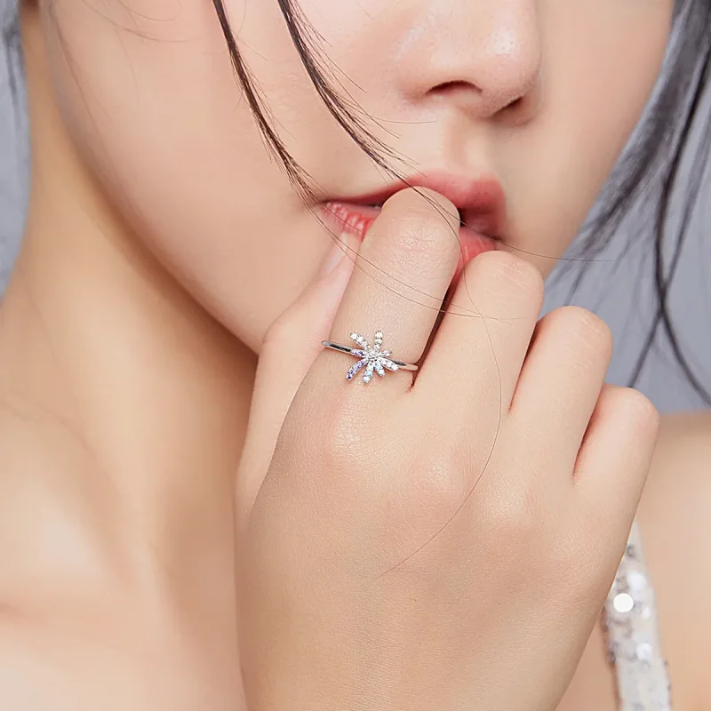 (bilde for) Pandora Style Fireworks Open Ring - BSR120 - Vis 8