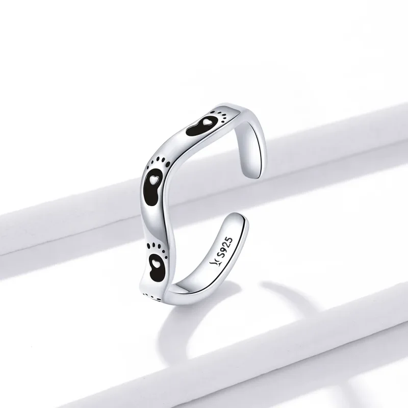(bilde for) Pandora Style Footprint Open Ring - SCR712 - Vis 2