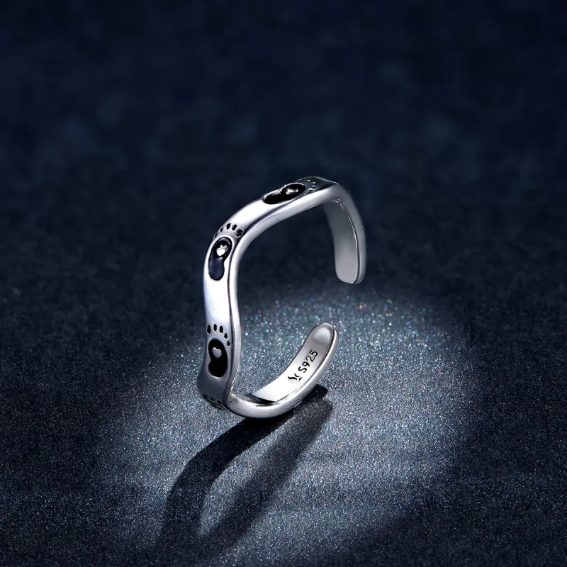 (bilde for) Pandora Style Footprint Open Ring - SCR712 - Vis 5