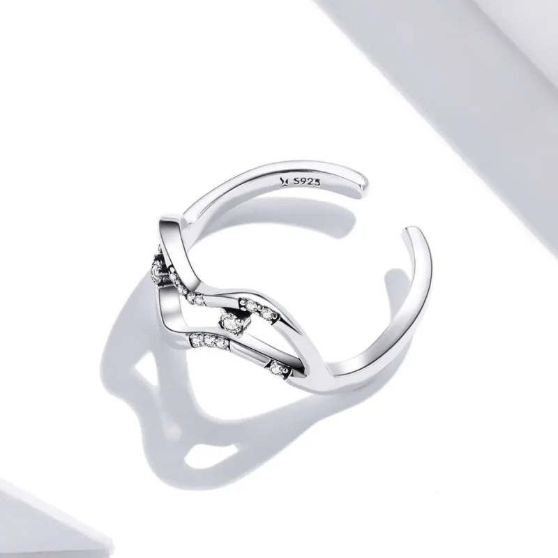 (bilde for) Pandora Style Galaxy Stars Open Ring - SCR710 - Vis 4