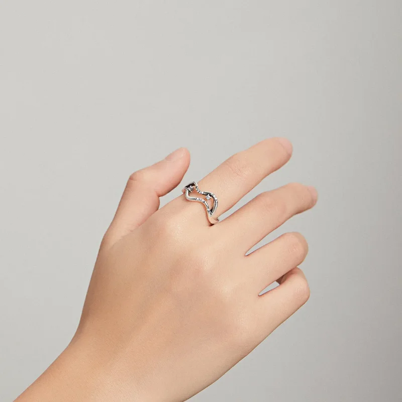 (bilde for) Pandora Style Galaxy Stars Open Ring - SCR710 - Vis 5