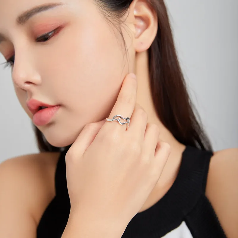 (bilde for) Pandora Style Galaxy Stars Open Ring - SCR710 - Vis 6