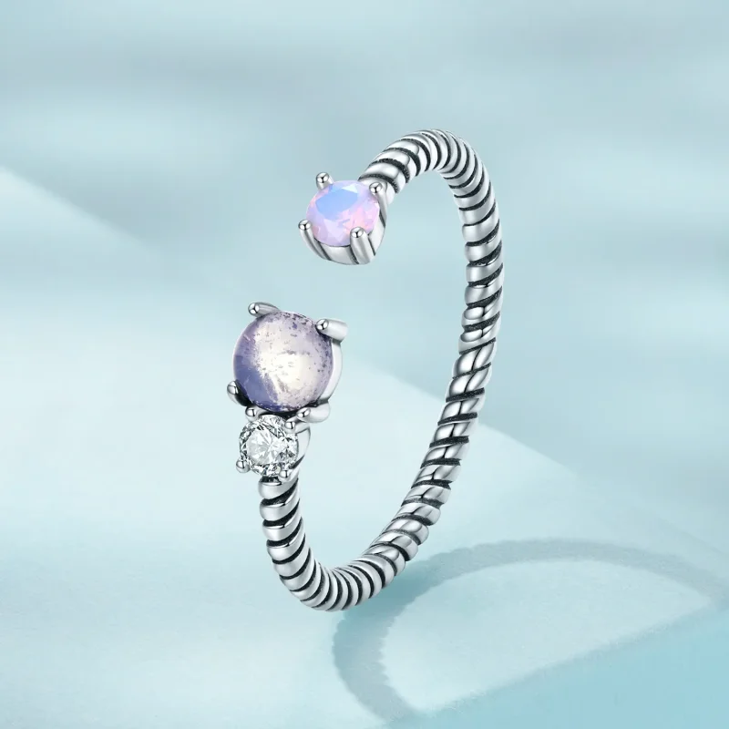 (bilde for) Pandora Style Gem Twist Open Ring - SCR839 - Vis 2