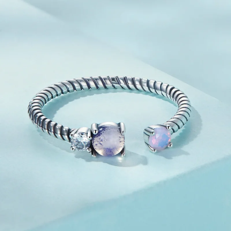(bilde for) Pandora Style Gem Twist Open Ring - SCR839 - Vis 3