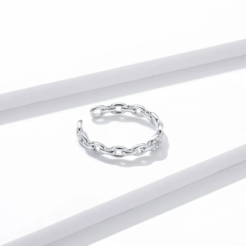 (bilde for) Pandora Style geometrisk kjede åpen ring - BSR145 - Vis 2