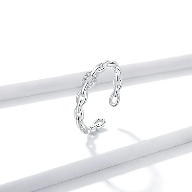 (bilde for) Pandora Style geometrisk kjede åpen ring - BSR145 - Vis 3