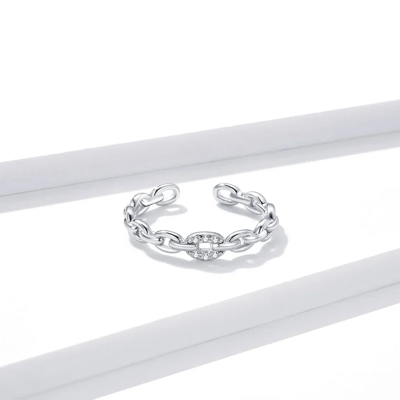 (bilde for) Pandora Style geometrisk kjede åpen ring - BSR145 - Vis 4