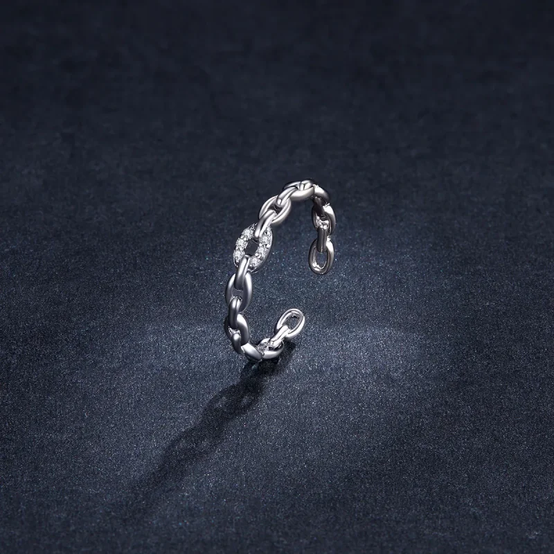 (bilde for) Pandora Style geometrisk kjede åpen ring - BSR145 - Vis 5