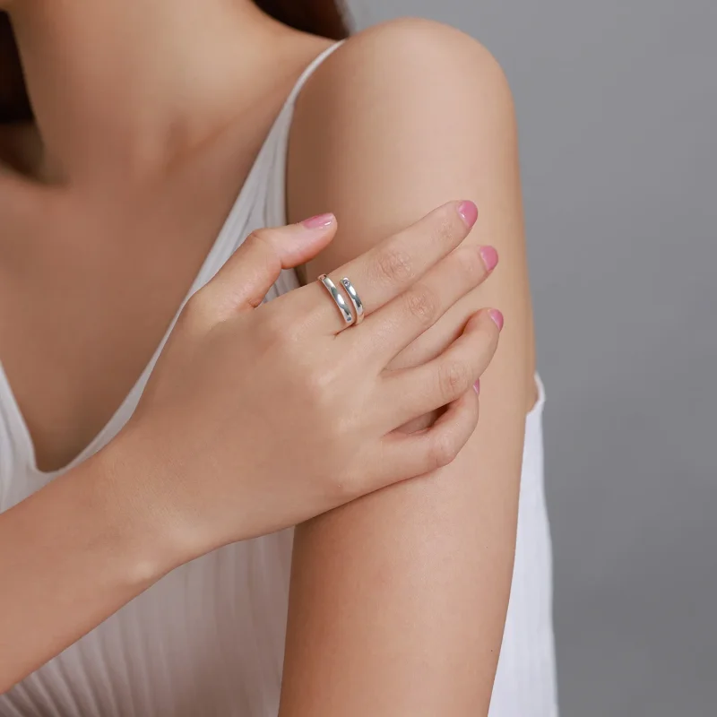 (bilde for) Pandora Style gravert dobbel åpen ring - SCR747 - Vis 6