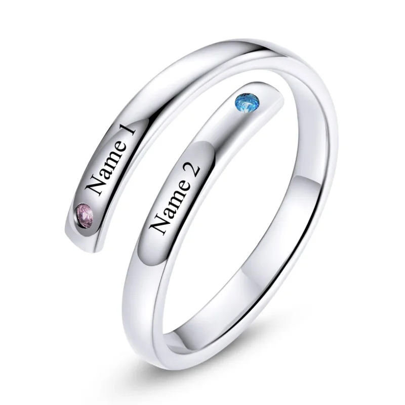 (bilde for) Pandora Style gravert dobbel åpen ring - SCR747