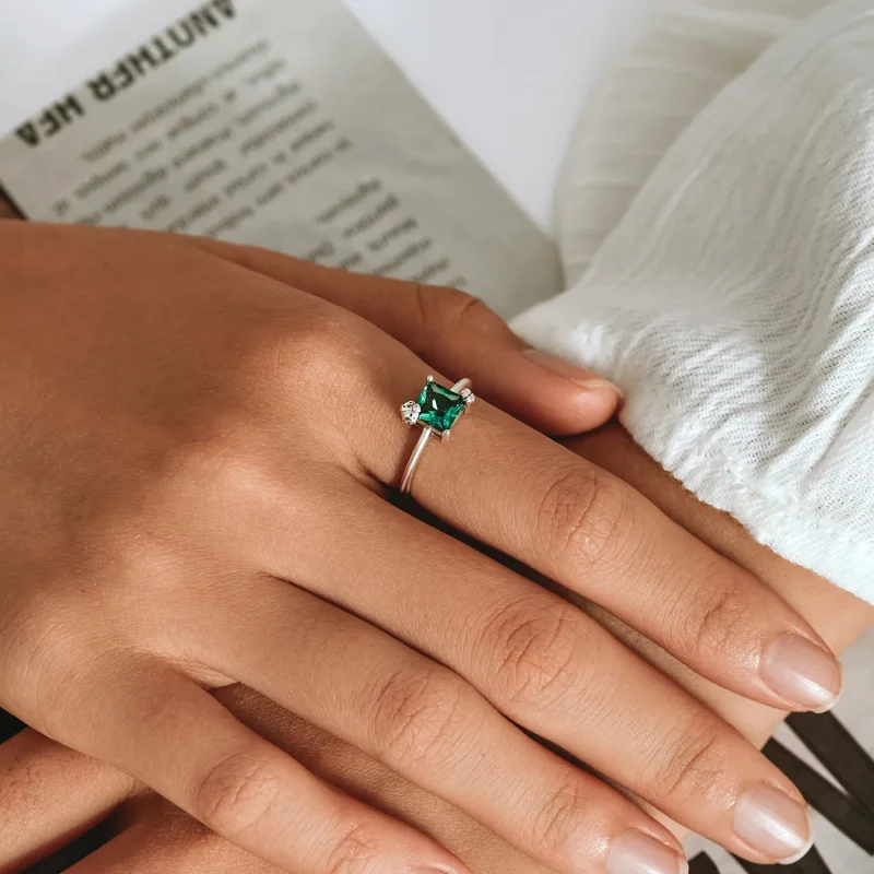 (bilde for) Pandora Style Grønn Zirkonium Åpen Ring - SCR754 - Vis 7