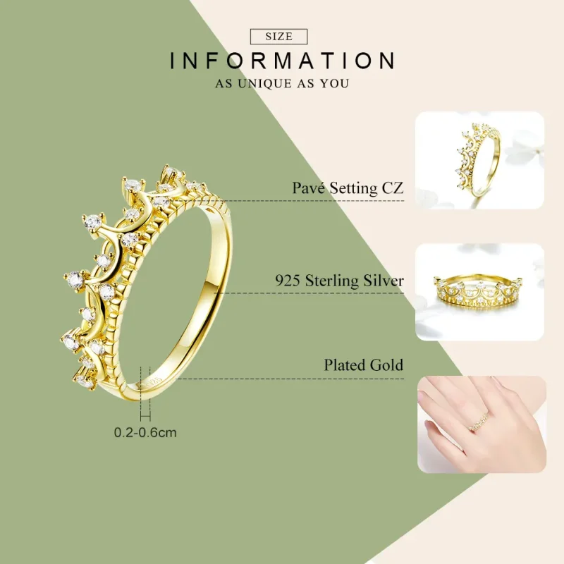 (bilde for) Pandora Style gullbelagt kronring - SCR493 - Vis 3