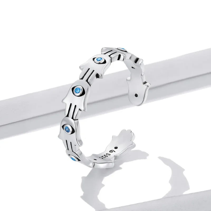 (bilde for) Pandora Style Hand of Fatima Open Ring - BSR237 - Vis 2